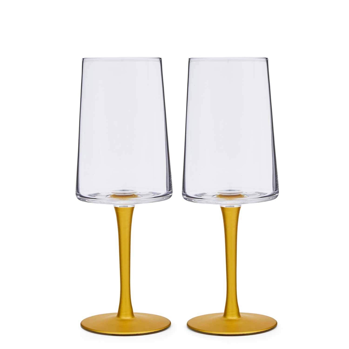 Creatures of Curiosity  Gold Stem Wine Glasses Set of 2 image number null